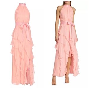 Alice + Olivia Emelia Silk Halter Gown